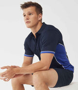 Finden + Hales Contrast Panel Polo Shirt | Navy/Royal Blue thumbnail 3