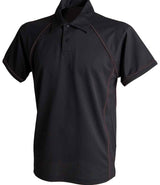 Finden + Hales Performance Piped Polo Shirt | Black/Black thumbnail 1