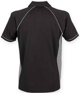 Finden + Hales Performance Piped Polo Shirt | Black/Grey thumbnail 2