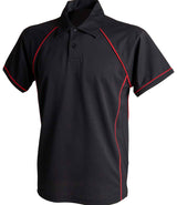 Finden + Hales Performance Piped Polo Shirt | Black/Red thumbnail 1
