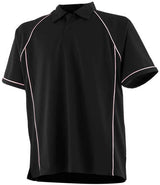Finden + Hales Performance Piped Polo Shirt | Black/White thumbnail 3