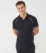 Finden + Hales Performance Piped Polo Shirt | Black/White thumbnail 1