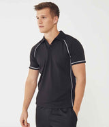 Finden + Hales Performance Piped Polo Shirt | Black/White thumbnail 2
