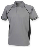 Finden + Hales Performance Piped Polo Shirt | Grey/Black thumbnail 1