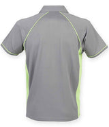 Finden + Hales Performance Piped Polo Shirt | Grey/Lime Green thumbnail 2