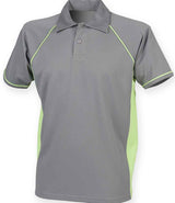 Finden + Hales Performance Piped Polo Shirt | Grey/Lime Green thumbnail 1