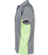 Finden + Hales Performance Piped Polo Shirt | Grey/Lime Green thumbnail 3