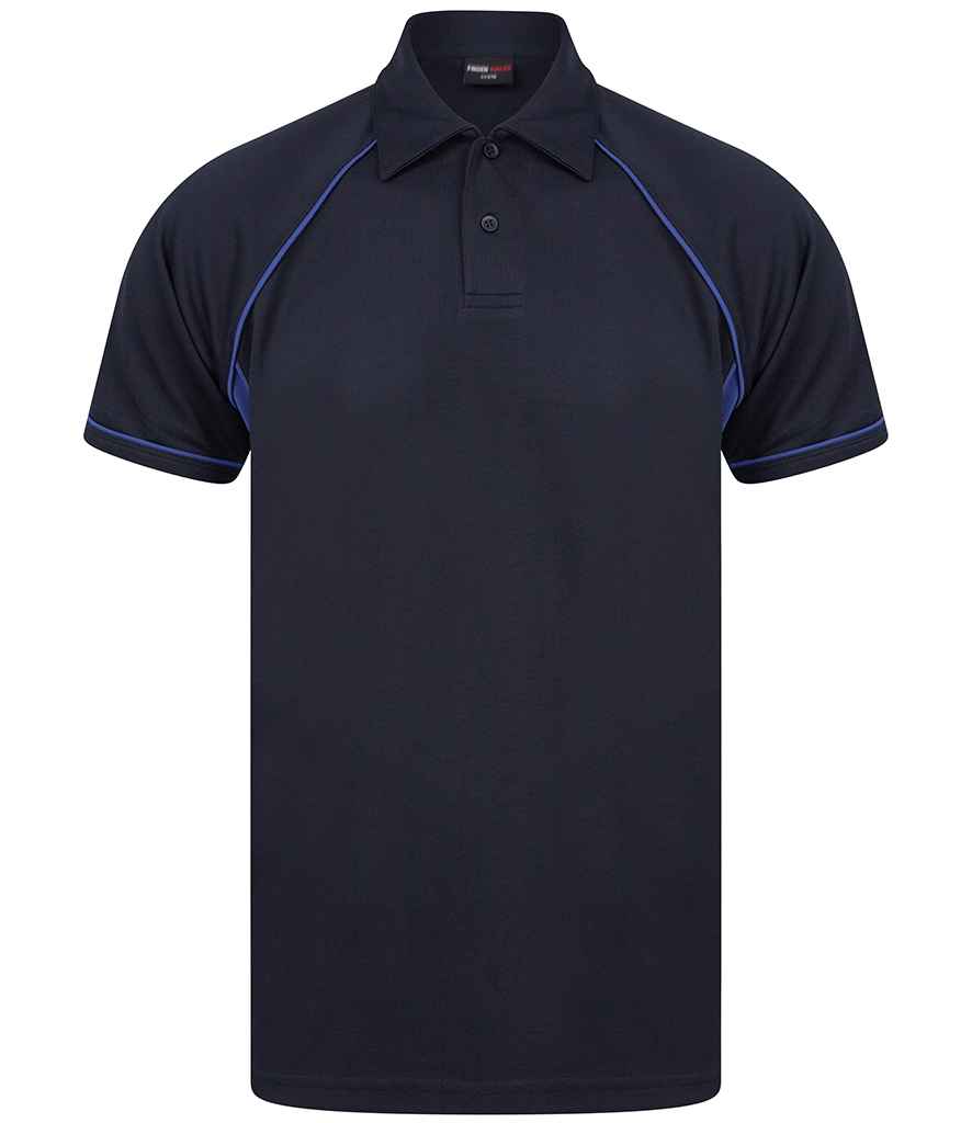 Finden + Hales Performance Piped Polo Shirt | Navy/Royal Blue