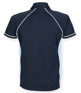 Finden + Hales Performance Piped Polo Shirt | Navy/Sky Blue/White thumbnail 2