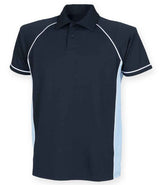Finden + Hales Performance Piped Polo Shirt | Navy/Sky Blue/White thumbnail 1