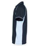 Finden + Hales Performance Piped Polo Shirt | Navy/Sky Blue/White thumbnail 3