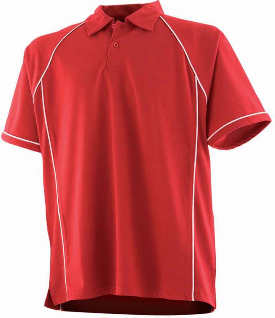 Finden + Hales Performance Piped Polo Shirt | Red/White
