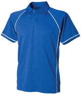 Finden + Hales Performance Piped Polo Shirt | Royal Blue/White thumbnail 1