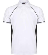 Finden + Hales Performance Piped Polo Shirt | White/Black/Black thumbnail 1
