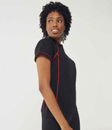 Finden + Hales Ladies Performance Piped Polo Shirt | Black/Red thumbnail 2
