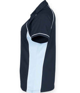 Finden + Hales Ladies Performance Piped Polo Shirt | Navy/Sky Blue/White thumbnail 3