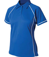 Finden + Hales Ladies Performance Piped Polo Shirt | Royal Blue/White thumbnail 1