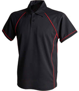 Finden + Hales Kids Performance Piped Polo Shirt | Black/Red thumbnail 1
