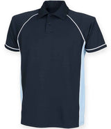 Finden + Hales Kids Performance Piped Polo Shirt | Navy/Sky Blue/White thumbnail 1