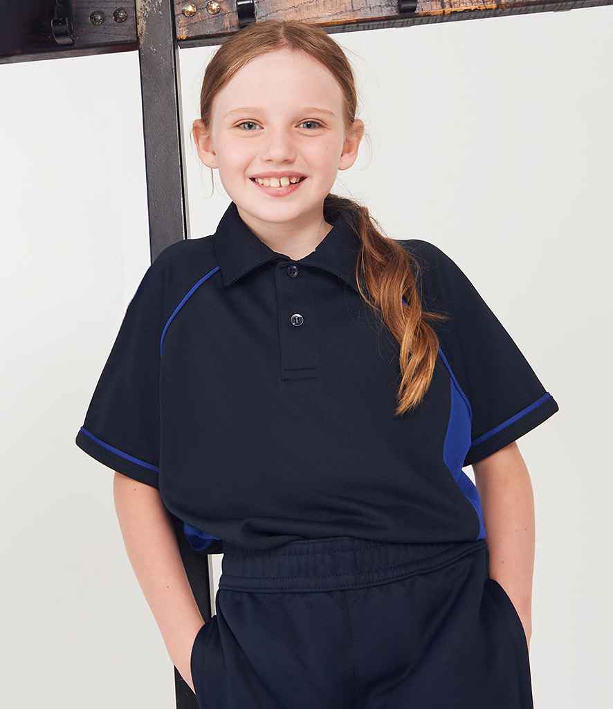 Finden + Hales Kids Performance Piped Polo Shirt | Navy/Royal Blue/Royal Blue