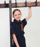 Finden + Hales Kids Performance Piped Polo Shirt | Navy/Royal Blue/Royal Blue thumbnail 2
