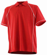 Finden + Hales Kids Performance Piped Polo Shirt | Red/White thumbnail 1