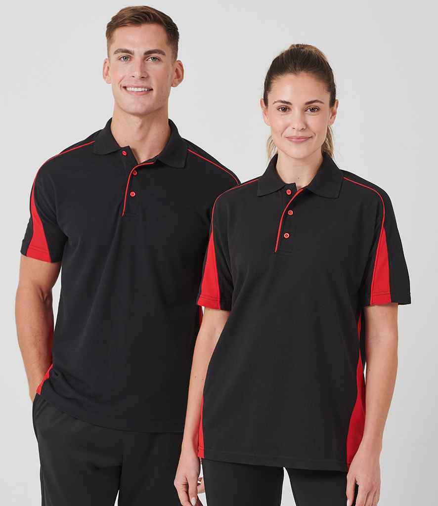 Finden + Hales Club Poly/Cotton Piqué Polo Shirt | Black/Red