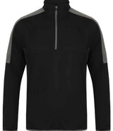 Finden + Hales Contrast Zip Neck Midlayer Top | Black/Gunmetal thumbnail 1