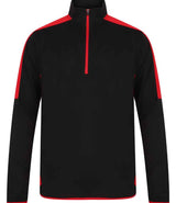 Finden + Hales Contrast Zip Neck Midlayer Top | Black/Red thumbnail 1