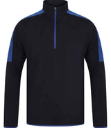 Finden + Hales Contrast Zip Neck Midlayer Top | Navy/Royal Blue thumbnail 3
