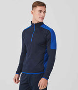 Finden + Hales Contrast Zip Neck Midlayer Top | Navy/Royal Blue thumbnail 2
