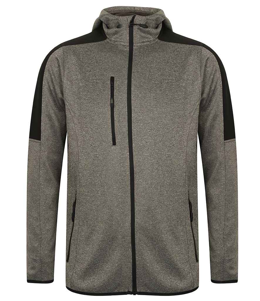 Finden + Hales Active Soft Shell Jacket | Dark Grey Marl/Black