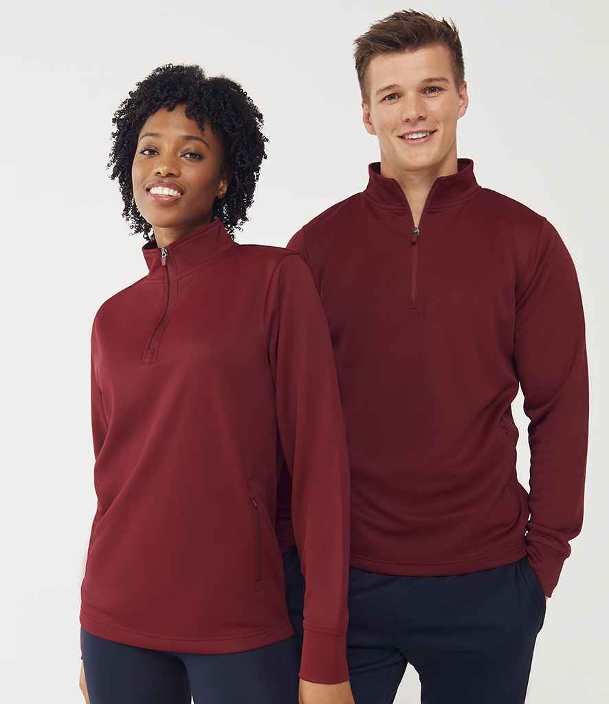 Finden + Hales 1/4 Zip Tracksuit Top | Burgundy/Burgundy