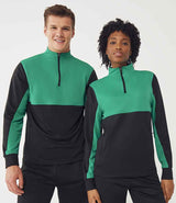 Finden + Hales 1/4 Zip Tracksuit Top | Black/Emerald thumbnail 2
