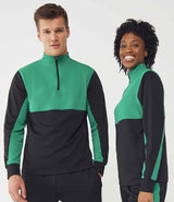 Finden + Hales 1/4 Zip Tracksuit Top | Black/Emerald thumbnail 4
