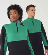 Finden + Hales 1/4 Zip Tracksuit Top | Black/Emerald thumbnail 1