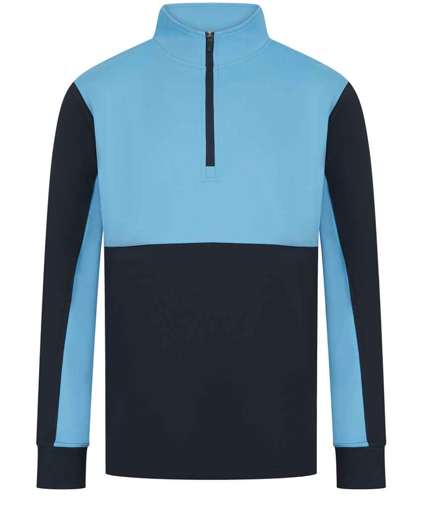 Finden + Hales 1/4 Zip Tracksuit Top | Navy/Sky blue