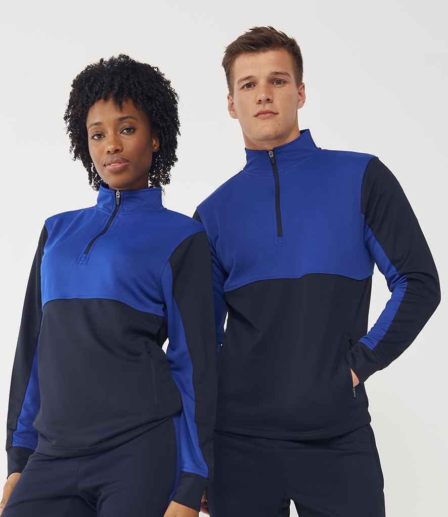 Finden + Hales 1/4 Zip Tracksuit Top | Navy/Royal Blue