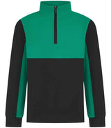 Finden + Hales Kids 1/4 Zip Tracksuit Top | Black/Emerald thumbnail 1