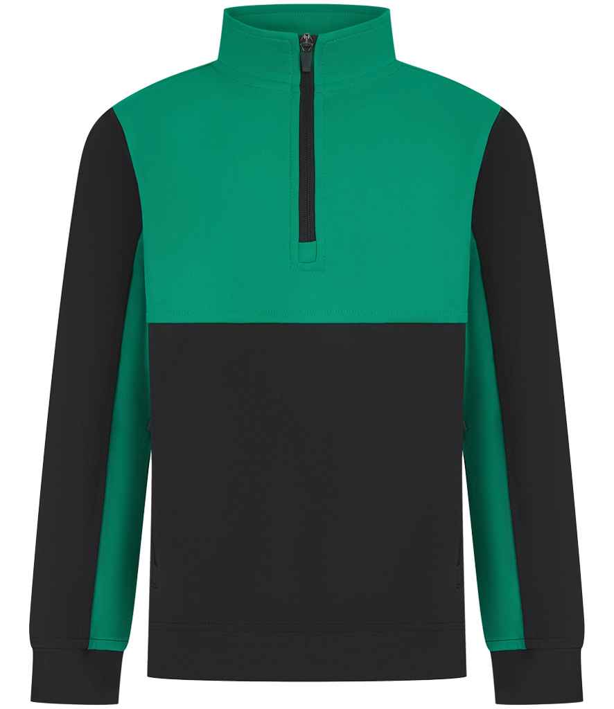 Finden + Hales Kids 1/4 Zip Tracksuit Top | Black/Emerald