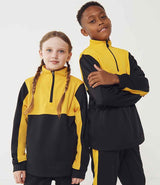 Finden + Hales Kids 1/4 Zip Tracksuit Top | Black/Gold thumbnail 1