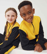 Finden + Hales Kids 1/4 Zip Tracksuit Top | Black/Gold thumbnail 2