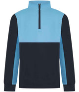 Finden + Hales Kids 1/4 Zip Tracksuit Top | Navy/Sky blue thumbnail 2