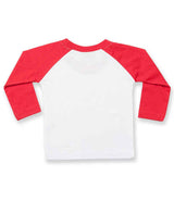 Larkwood Baby/Toddler Long Sleeve Baseball T-Shirt | White/Red thumbnail 2