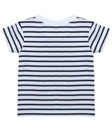 Larkwood Baby/Toddler Striped Crew Neck T-Shirt | White/Oxford Navy thumbnail 4
