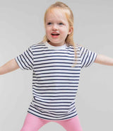 Larkwood Baby/Toddler Striped Crew Neck T-Shirt | White/Oxford Navy thumbnail 2