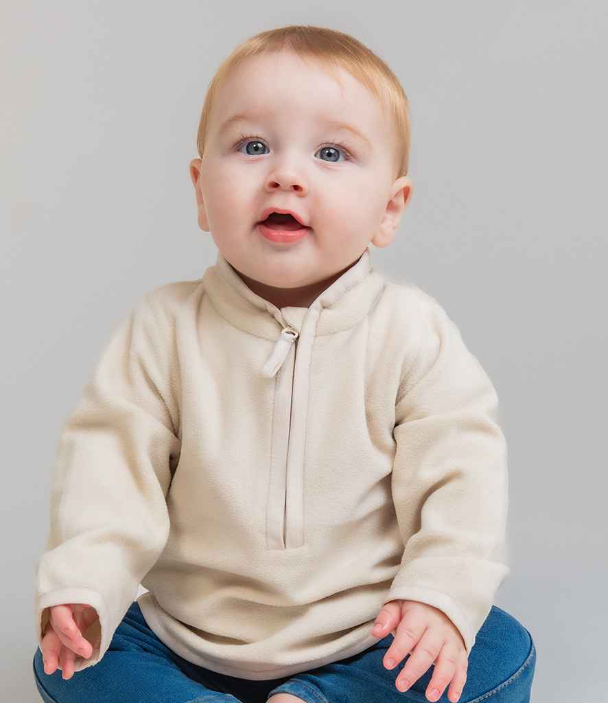 Larkwood Kids 1/2 Zip Lightweight Fleece | Light Stone