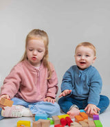 Larkwood Kids 1/2 Zip Lightweight Fleece | Stone Blue thumbnail 1