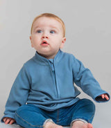 Larkwood Kids 1/2 Zip Lightweight Fleece | Stone Blue thumbnail 2