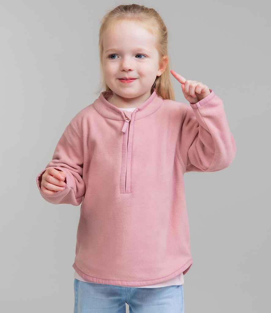 Larkwood Kids 1/2 Zip Lightweight Fleece | Soft Pink